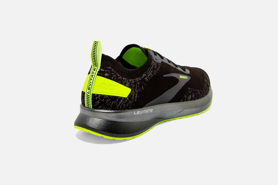 Levitate 4 Road Brooks Running Shoes NZ Mens - Black/Green - YADFQO-108